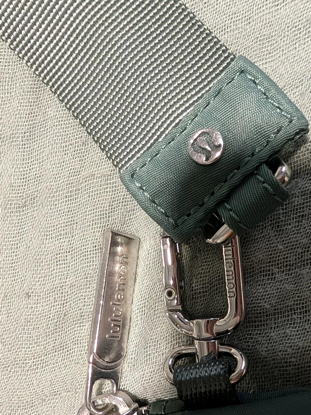 Lululemon Dual Pouch Wristlet Rounded Coin Pouch & Keychain Strap Forest Green